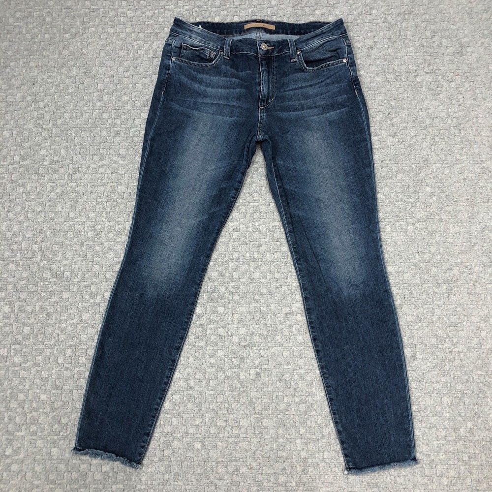 Joes Jeans Blanche Skinny Ankle Jeans Womens 30 Blue Mid Rise Raw Hem Stretch